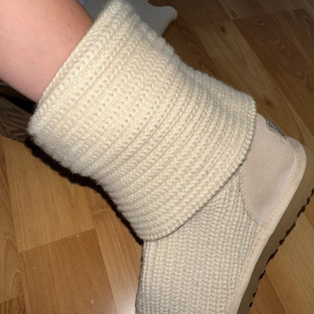 UGG Classic Cardy Boots Cream Knit Classic Short or Tall Boots